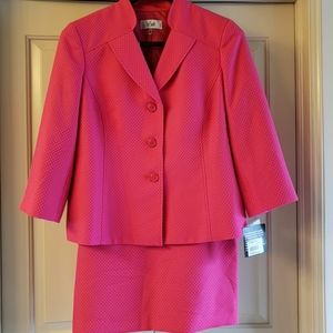 Le Suit Skirt Suit - hot pink